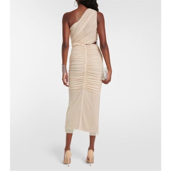 RARE SIMKHAI Seraiah Gathered Midi Dress in Thorn Midi Dress - Picture 2 of 15